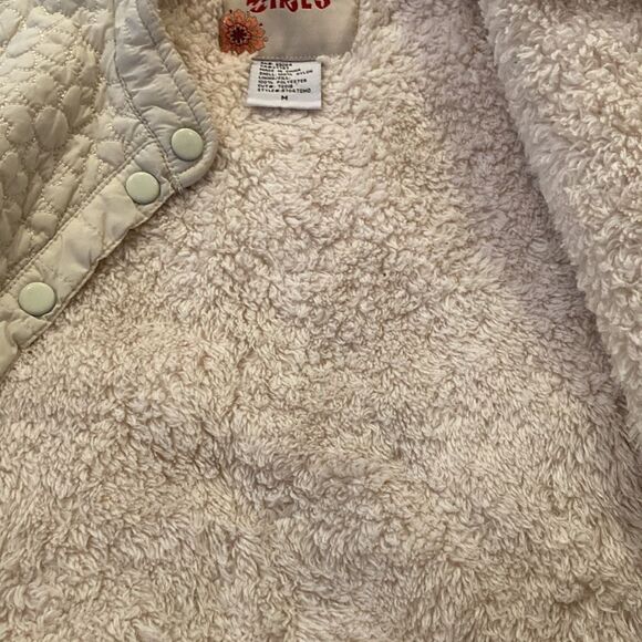 Billabong Billy Girls Cream Quilted Button Up Vest‎ Medium - Picture 5 of 6